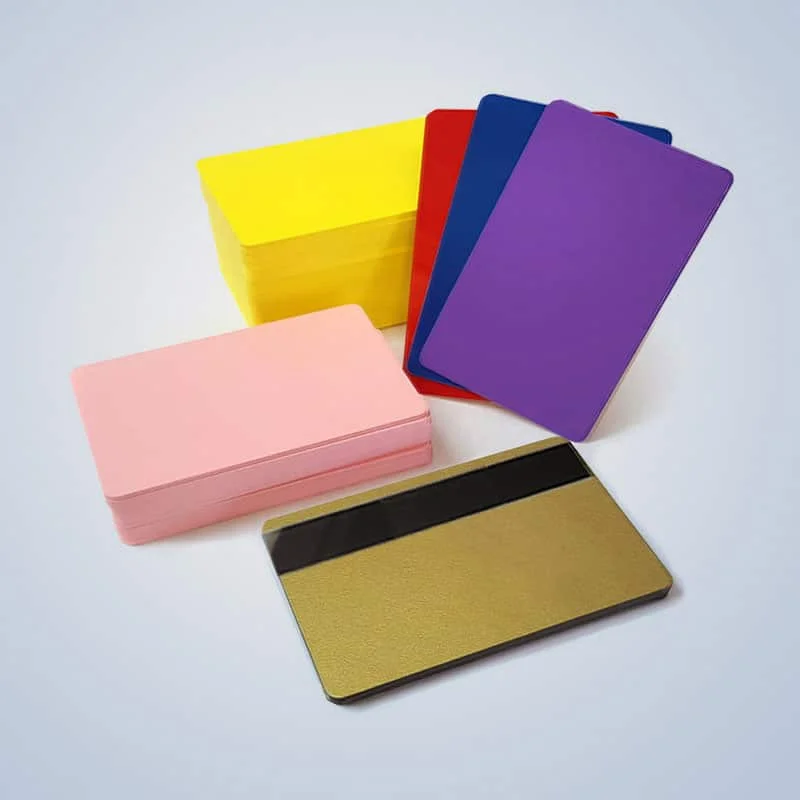 Blank coloured plastic cards from Premier Eco Cards London